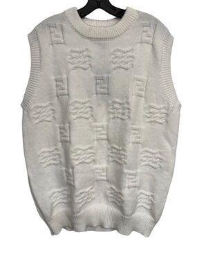 ✨Men’s FENDI ROMA FF Logo Knit Sweater Vest XXXL (3XL)